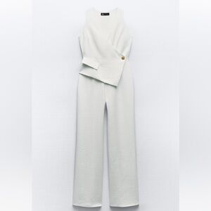 ZARA FULL LENGTH ASYMMETRIC VEST JUMPSUIT